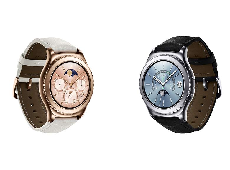 Des Samsung Gear S2 en or rose et en platine...