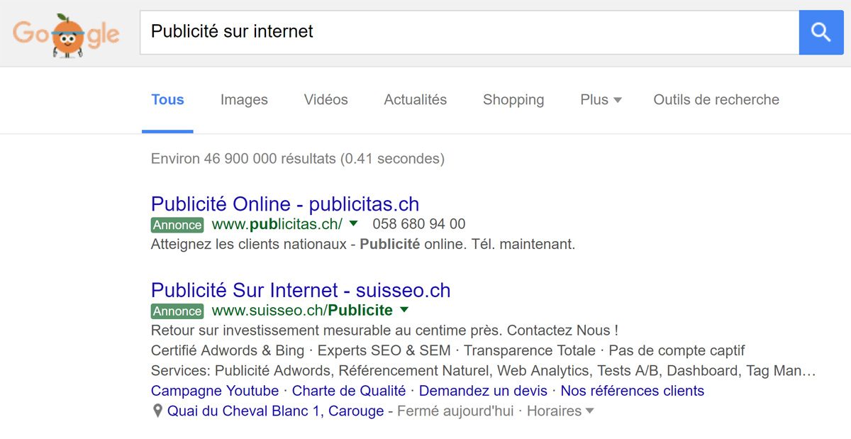 Google, maître de la publicité sur internet.