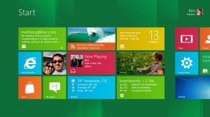 L'écran de démarrage de Windows 8.