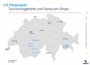 Première carte de déploiement de la 4G / LTE en Suisse. Première carte de déploiement de la 4G / LTE en Suisse.