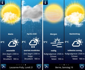 La météo pour la Suisse par ID Mobile.