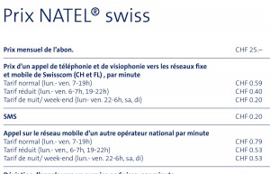 L'abonnement Natel Swiss de Swisscom qui n'est plus proposé aux clients.