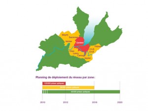 Le plan de déploiement de la fibre optique à Genève, en Suisse. Le plan de déploiement de la fibre optique à Genève, en Suisse.