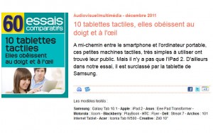 60 millions de consommateurs passe en revue les meilleures tablettes: Android arrive en tête. 60 millions de consommateurs passe en revue les meilleures tablettes: Android arrive en tête.