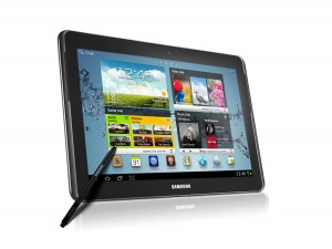 La Galaxy Note 10.1 de Samsung avec un stylet. La Galaxy Note 10.1 de Samsung avec un stylet.