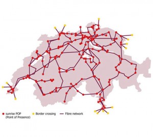 Fibre optique: le réseau de Sunrise, l'un des plus importants du pays. Fibre optique: le réseau de Sunrise, l'un des plus importants du pays.