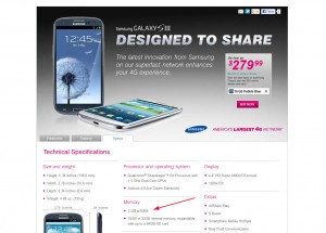 Le Samsung Galaxy S3 américain avec 2Go de mémoire vive (RAM)... Le Samsung Galaxy S3 américain avec 2Go de mémoire vive (RAM)...