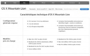 Mountain Lion: les spécifications. Mountain Lion: les spécifications.