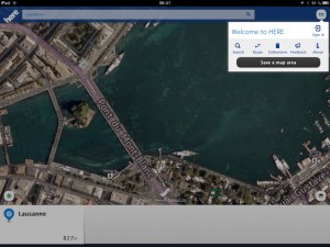 Here de Nokia sur iPad. Exemple à Genève. Here de Nokia sur iPad. Exemple à Genève.