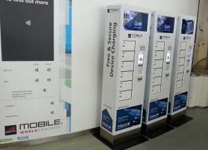 MWC de Barcelone: des armoires pour charger son smartphone. MWC de Barcelone: des armoires pour charger son smartphone.