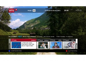 La RTS a lancé une offre pilote HbbTV. La RTS a lancé une offre pilote HbbTV.
