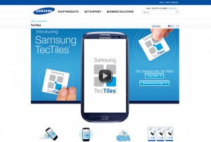 La technologie NFC TecTiles de Samsung. La technologie NFC TecTiles de Samsung.