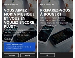 Nokia Musique + a débarqué en Suisse mardi dernier. Nokia Musique + a débarqué en Suisse mardi dernier.