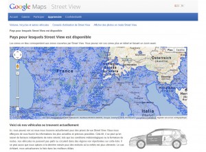 La disponibilité du service Street View de Google. La disponibilité du service Street View de Google.