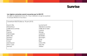 4G/LTE: Sunrise fait ses premiers pas. 4G/LTE: Sunrise fait ses premiers pas.