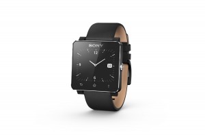 La smartwatch 2 de Sony, aussi disponible avec un bracelet cuir.