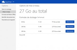 SkyDrive: des prix corrects. SkyDrive: des prix corrects.