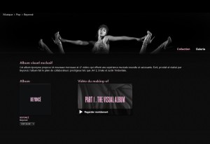 Le dernier album de Beyoncé cartonne sur iTunes d'Apple, premier magasin de musique au monde. Le dernier album de Beyoncé cartonne sur iTunes d'Apple, premier magasin de musique au monde.