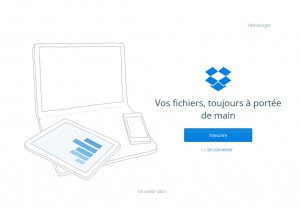 Le site de Dropbox. Le site de Dropbox.