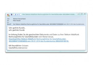 Un exemple de message contaminé.