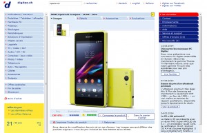 Z1 Compact; le fleuron de Sony pour une bouchée de pain chez digitec.ch. Z1 Compact; le fleuron de Sony pour une bouchée de pain chez digitec.ch.