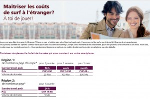 Sunrise travel pack pour surfer moins cher en roaming. Sunrise travel pack pour surfer moins cher en roaming.