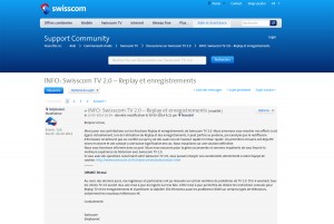 Replay sur Swisscom TV 2.0: certains problèmes semblent résolus. Replay sur Swisscom TV 2.0: certains problèmes semblent résolus.