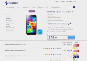 Le Samsung Galaxy S5 noir 32Go sans abonnement: 969 francs chez Swisscom contre seulement 749 francs sur toppreise. ch... Le Samsung Galaxy S5 noir 32Go sans abonnement: 969 francs chez Swisscom contre seulement 749 francs sur toppreise. ch...