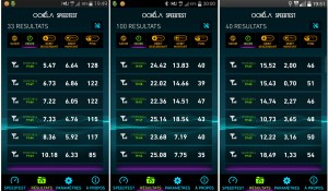 Dans l'ordre: la 4G de Swisscom, Sunrise et Orange. Dans l'ordre: la 4G de Swisscom, Sunrise et Orange.