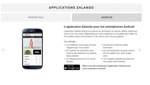 Zalando est aussi accessible depuis les mobiles de Suisse romande. Zalando est aussi accessible depuis les mobiles de Suisse romande.