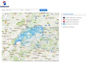 La couverture 4G actuelle de Swisscom. La couverture 4G actuelle de Swisscom.