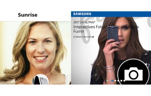 Sunrise, Samsung: des unes très féminines... Sunrise, Samsung: des unes très féminines...