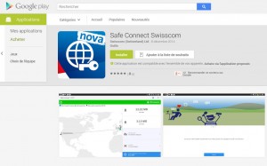 L'application Safe Connect de Swisscom. L'application Safe Connect de Swisscom.