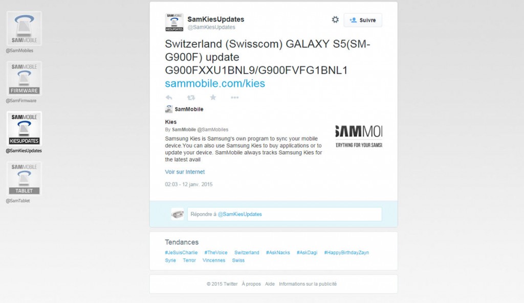 La mise à jour du Samsung Galaxy S5 en cours en Suisse