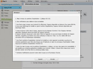 Mise à jour du Samsung Galaxy S5 vers Android 5.0 Lollipop: un long processus.