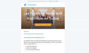 Twitter a lancé sa régie publicitaire en Suisse.