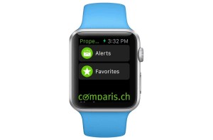 Comparis propose une application pour l'Apple Watch. Comparis propose une application pour l'Apple Watch.