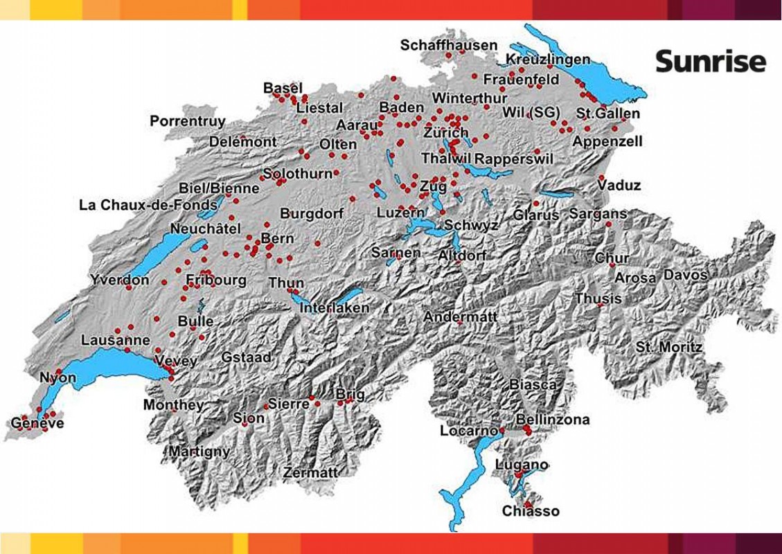 Fibre optique: nouvelle carte de Sunrise au 22 novembre.