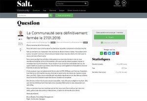 Salt ferme sa Community.