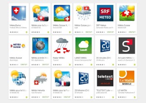 Quelques applications météo suisses.