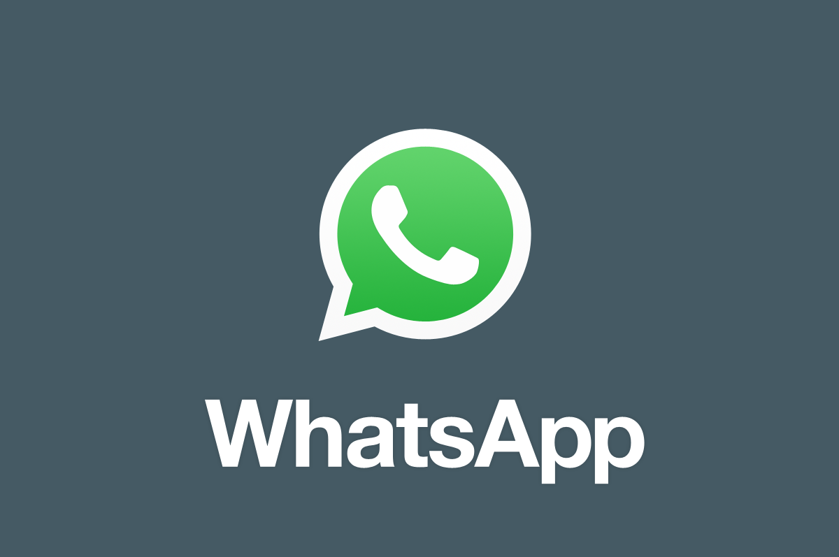 Logo WhatsApp sur fond gris.