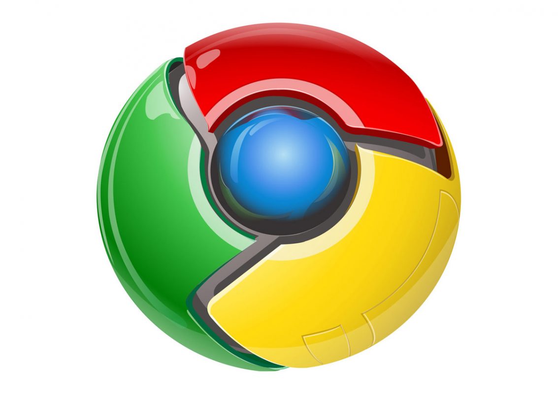 Le logo original de Google Chrome.