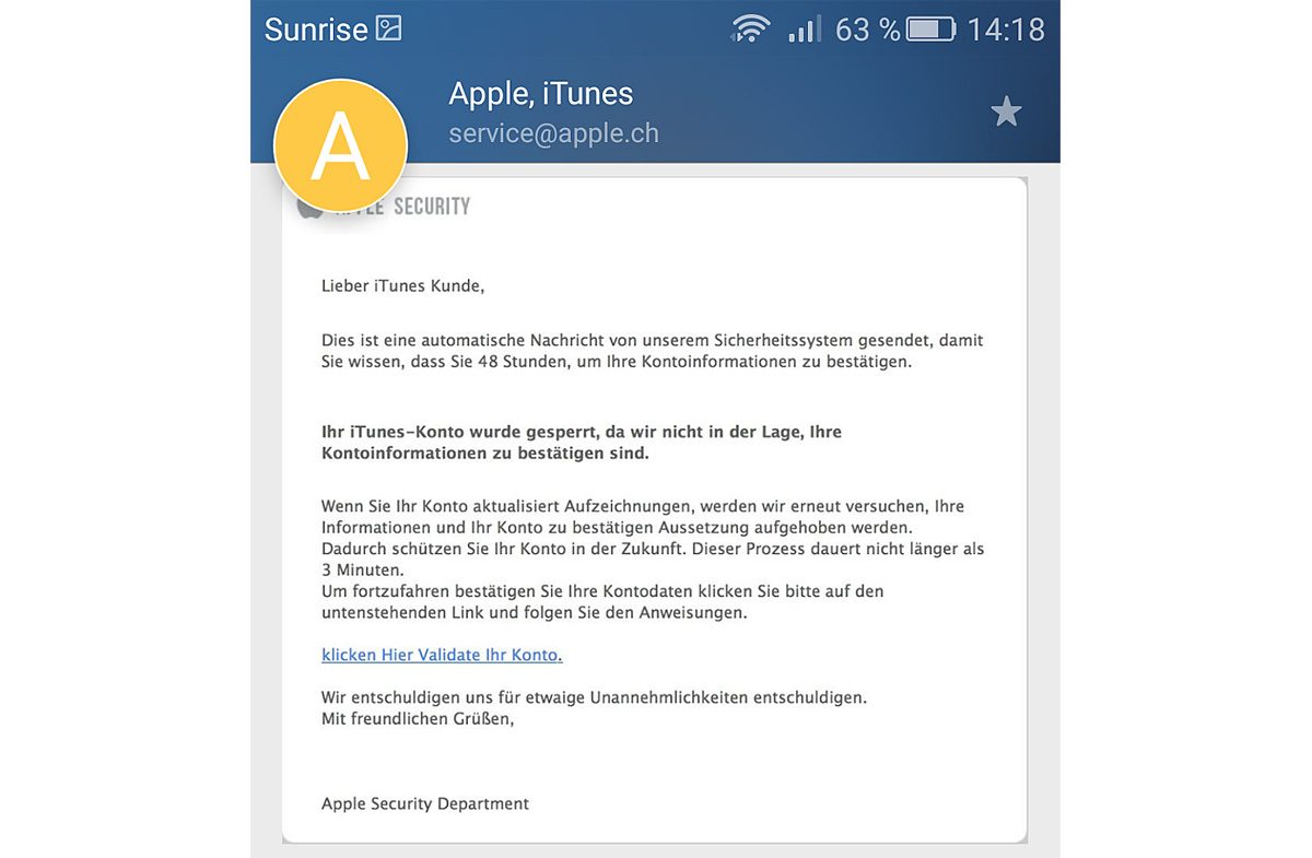 iTunes. un exemple de Spam.