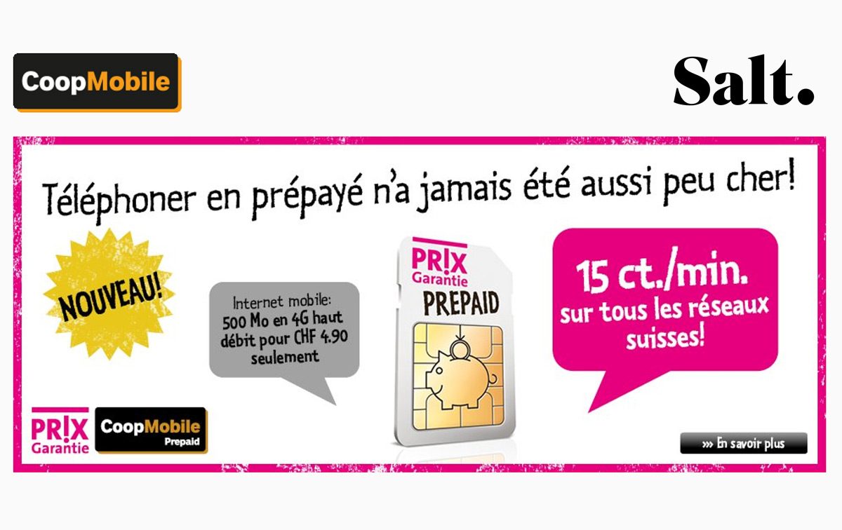 CoopMobile et Salt boostent le prépayé. CoopMobile et Salt boostent le prépayé.