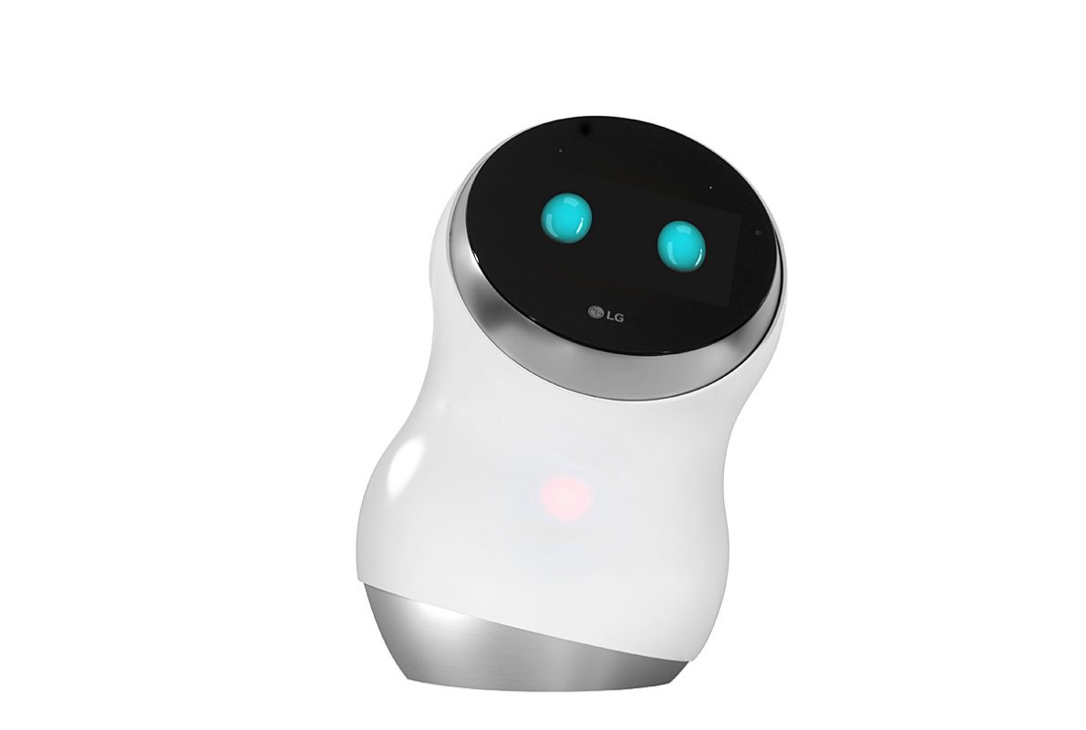 Un des robots de LG dévoilé au CES 2017 de Las Vegas et carburant à l'intelligence artificielle d'Amazon, l'assistant peronnel Alexa.
