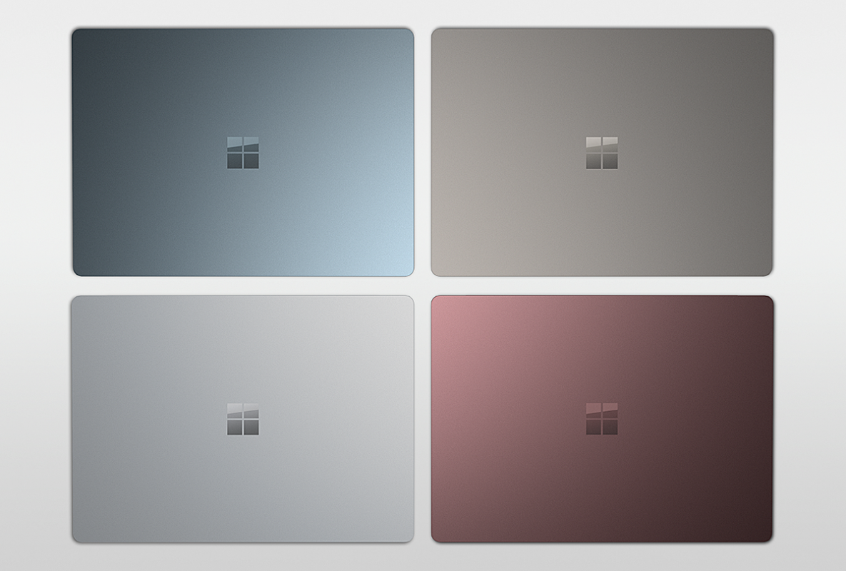 Le Surface Laptop de Microsoft sera disponible en quatre coloris. Le Surface Laptop de Microsoft sera disponible en quatre coloris.