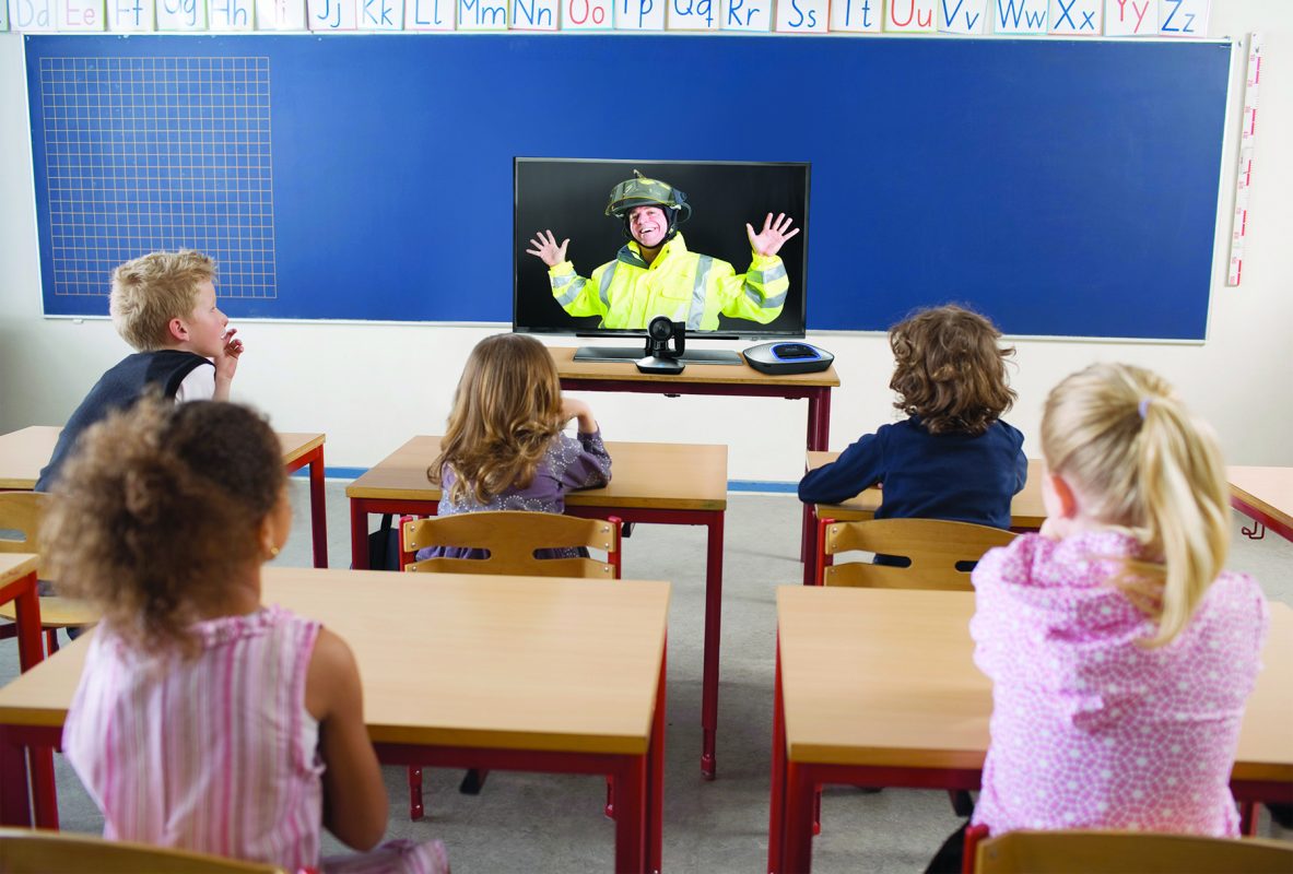 Une représentation de l'école, selon Logitech. Une représentation de l'école, selon Logitech.