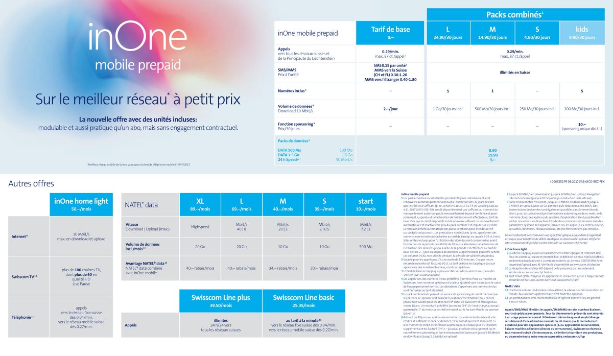 Swisscom lance inOne Mobile Prepaid. Swisscom lance inOne Mobile Prepaid.