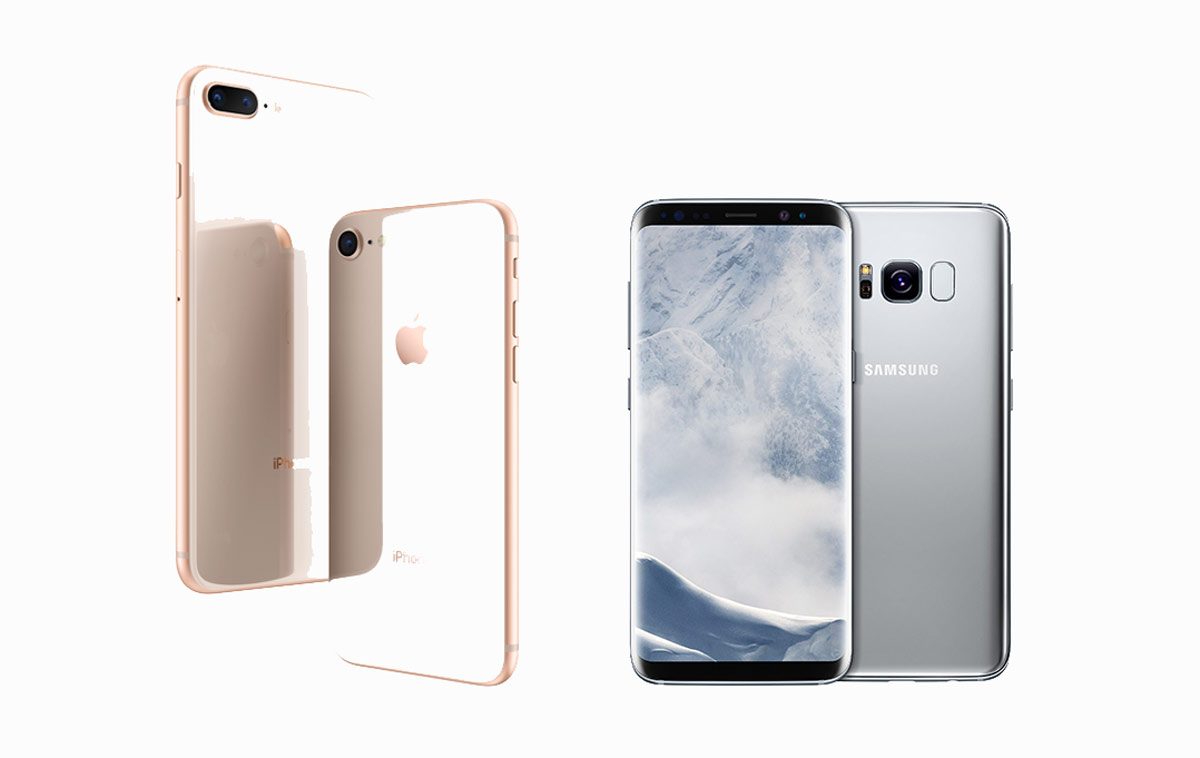 Apple_-amsung: première manche avec le duel iPhone 8 vs Galaxy S8. Apple-Samsung: première manche avec le duel iPhone 8 vs Galaxy S8.