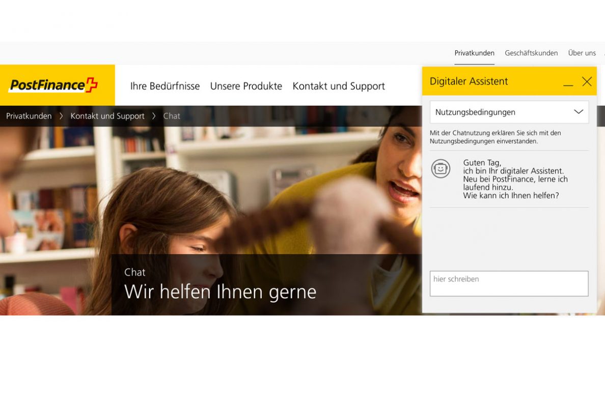 PostFinance lance un assistant virtuel en allemand. PostFinance lance un assistant virtuel en allemand.